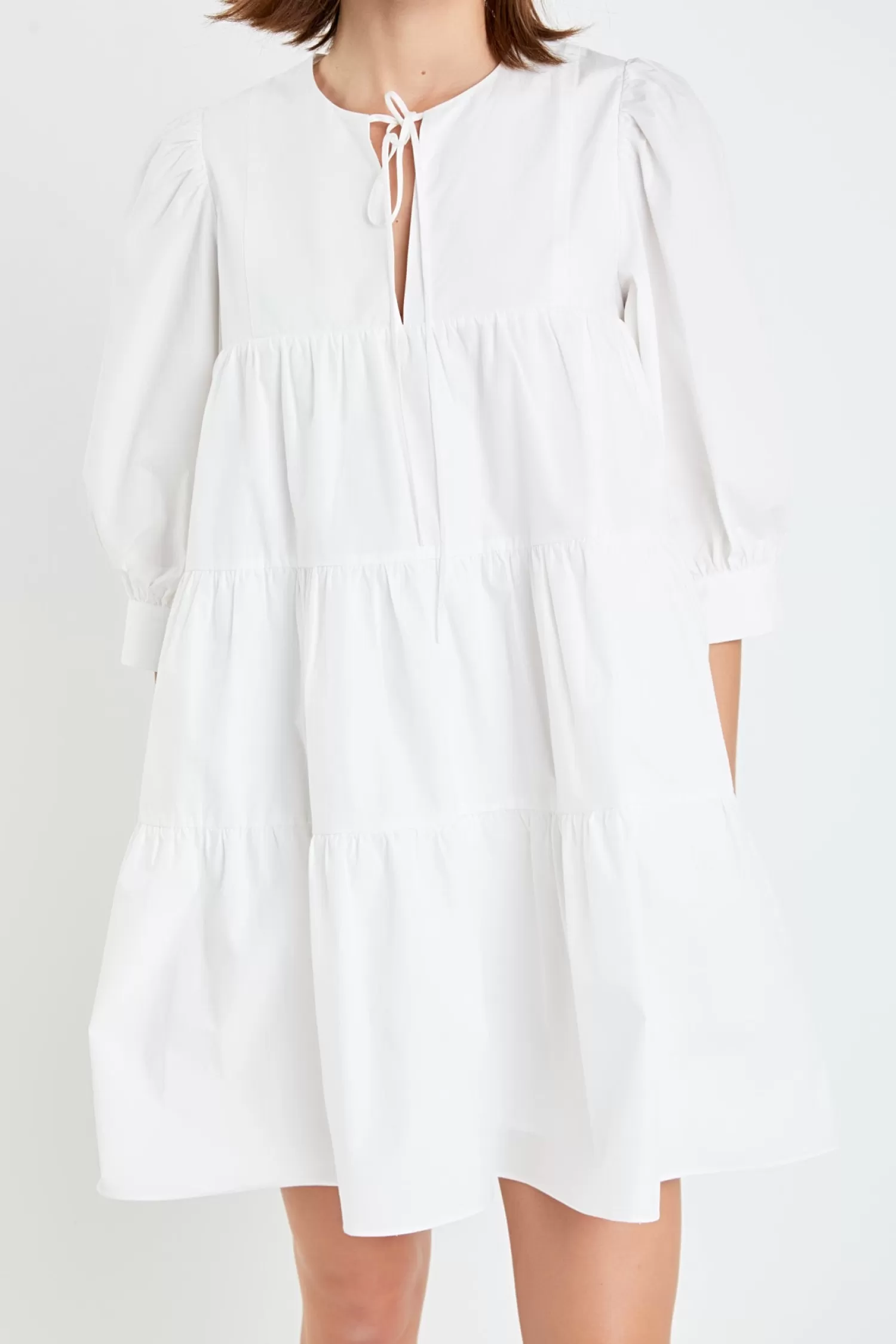 Clearance Blouson Sleeve Poplin Mini Dress Mini Dresses | Dresses
