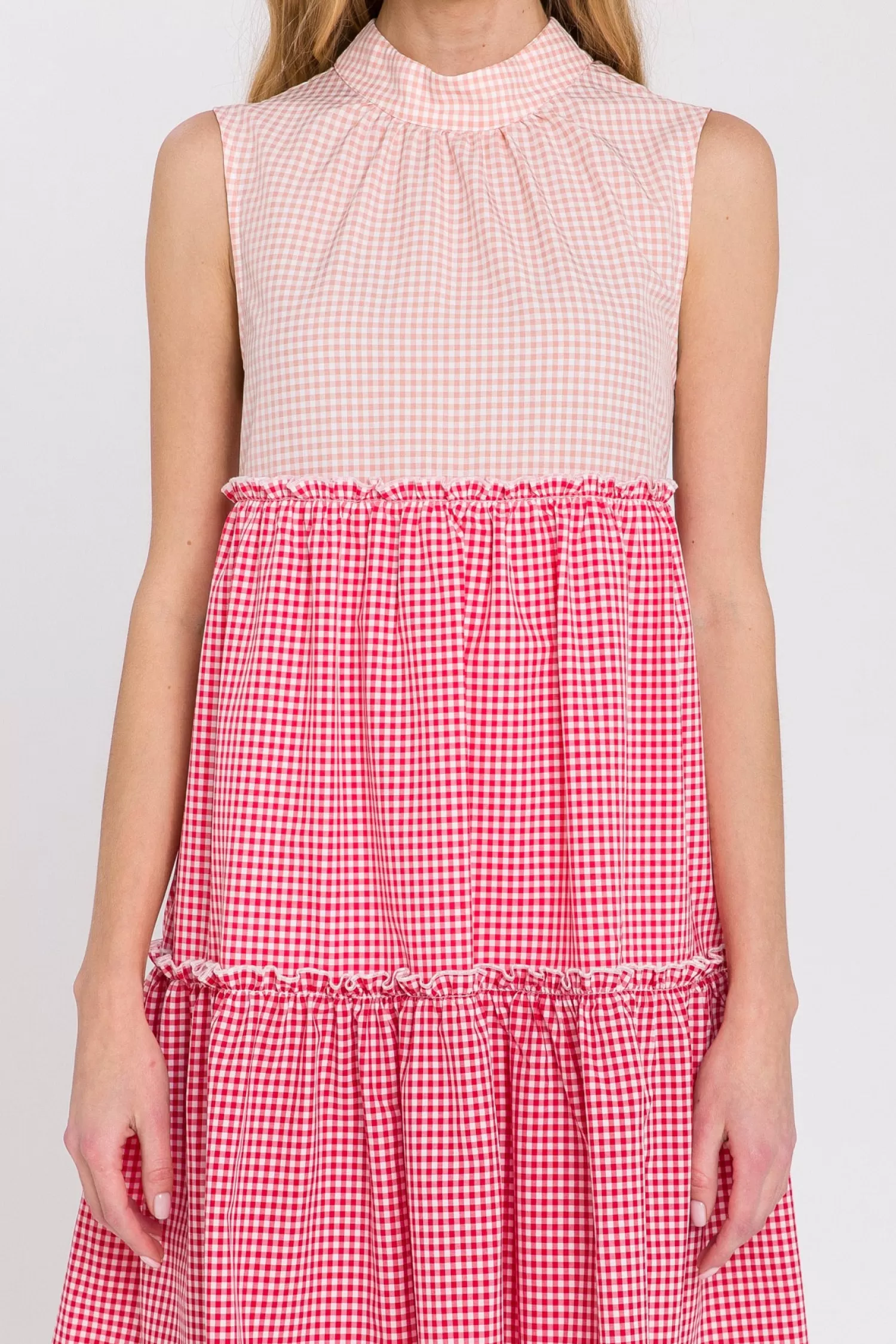 Cheap Check Color Block Mini Dress Mini Dresses | Frills And Thrills