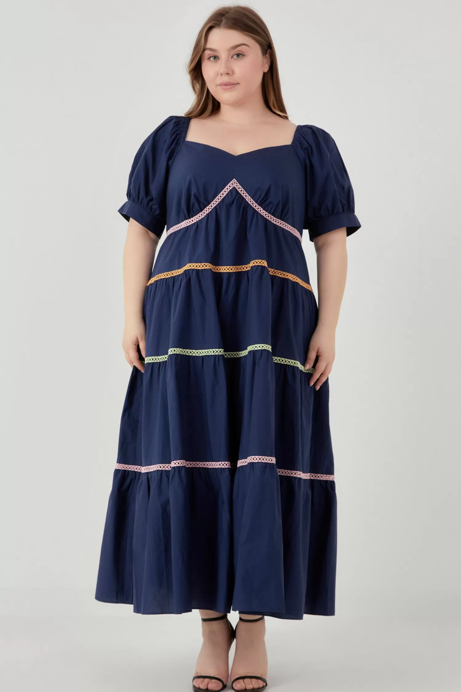 Online Multi Color Trim Midi Dress Midi Dresses | Lounge & Casual
