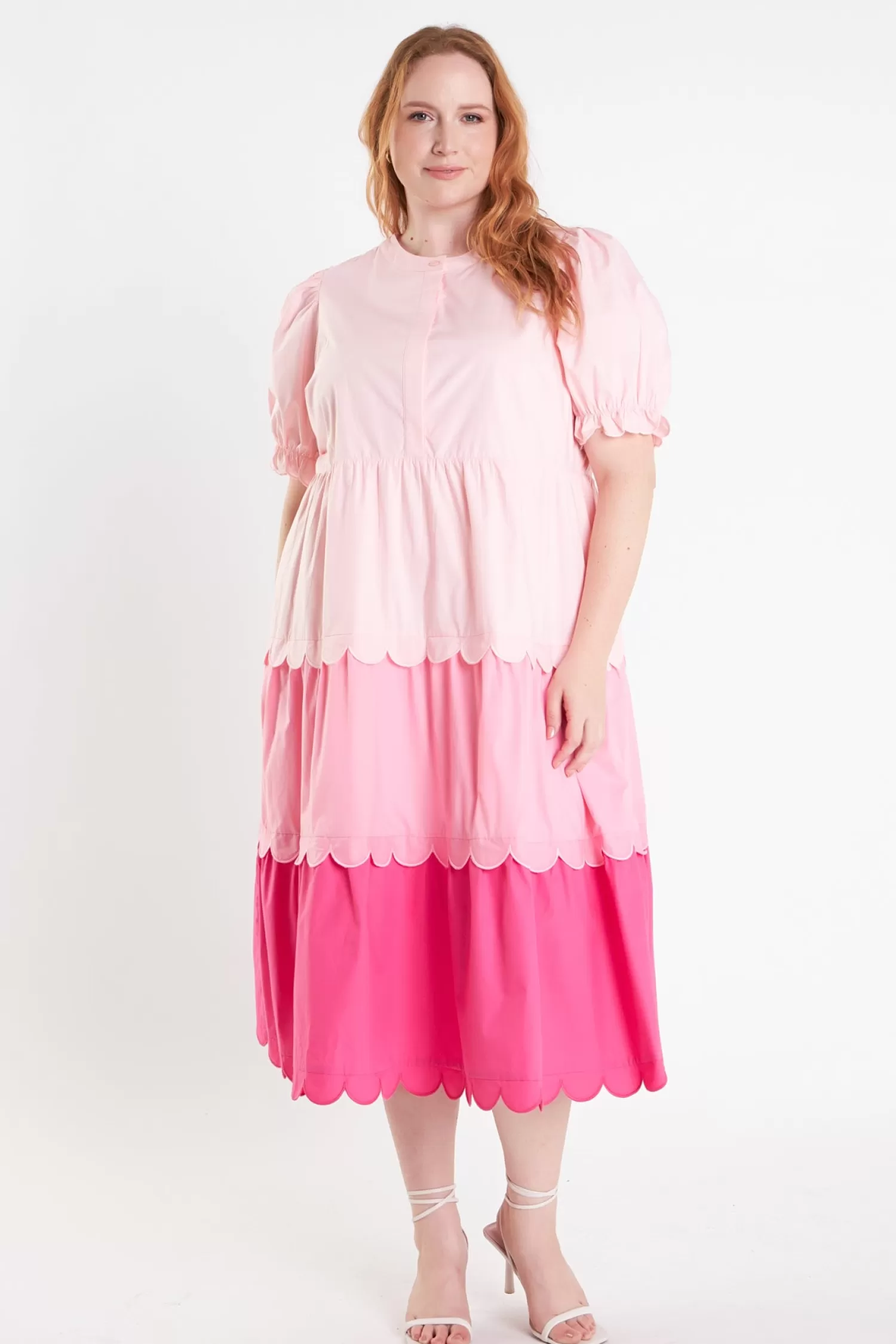 Sale Plus Size Colorblock Scallop Dress Best Sellers | Plus Size
