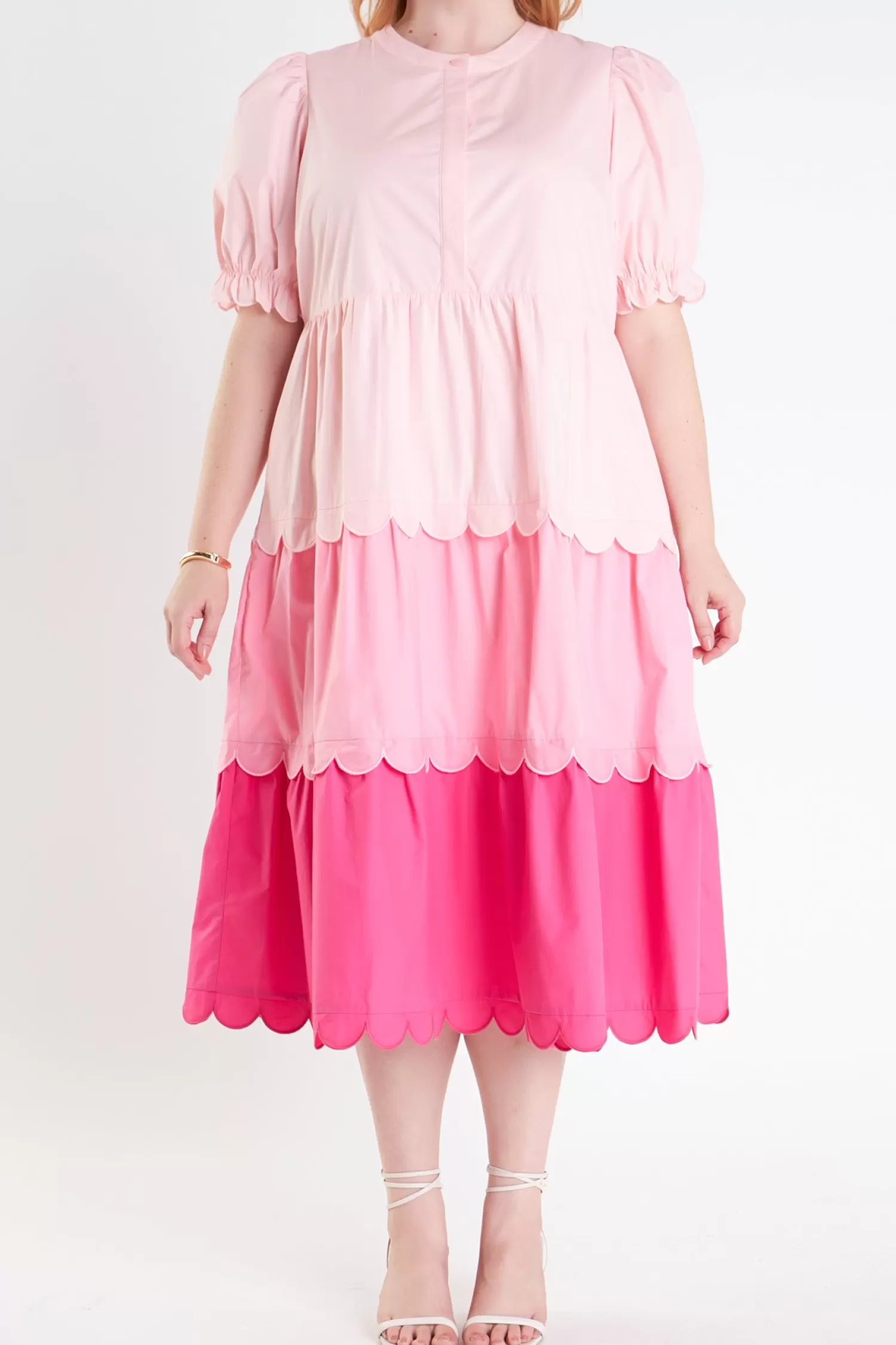 Sale Plus Size Colorblock Scallop Dress Best Sellers | Plus Size