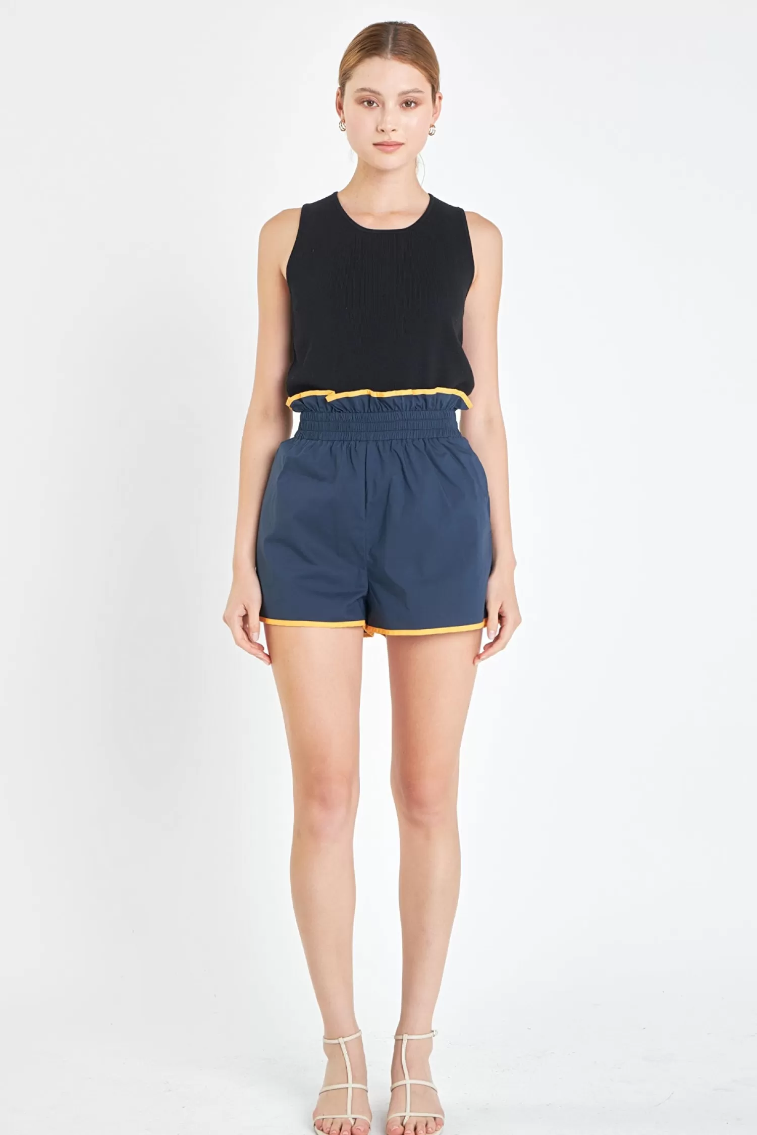 Cheap Shorts with Colorblock Binding Mini Dresses | Shorts