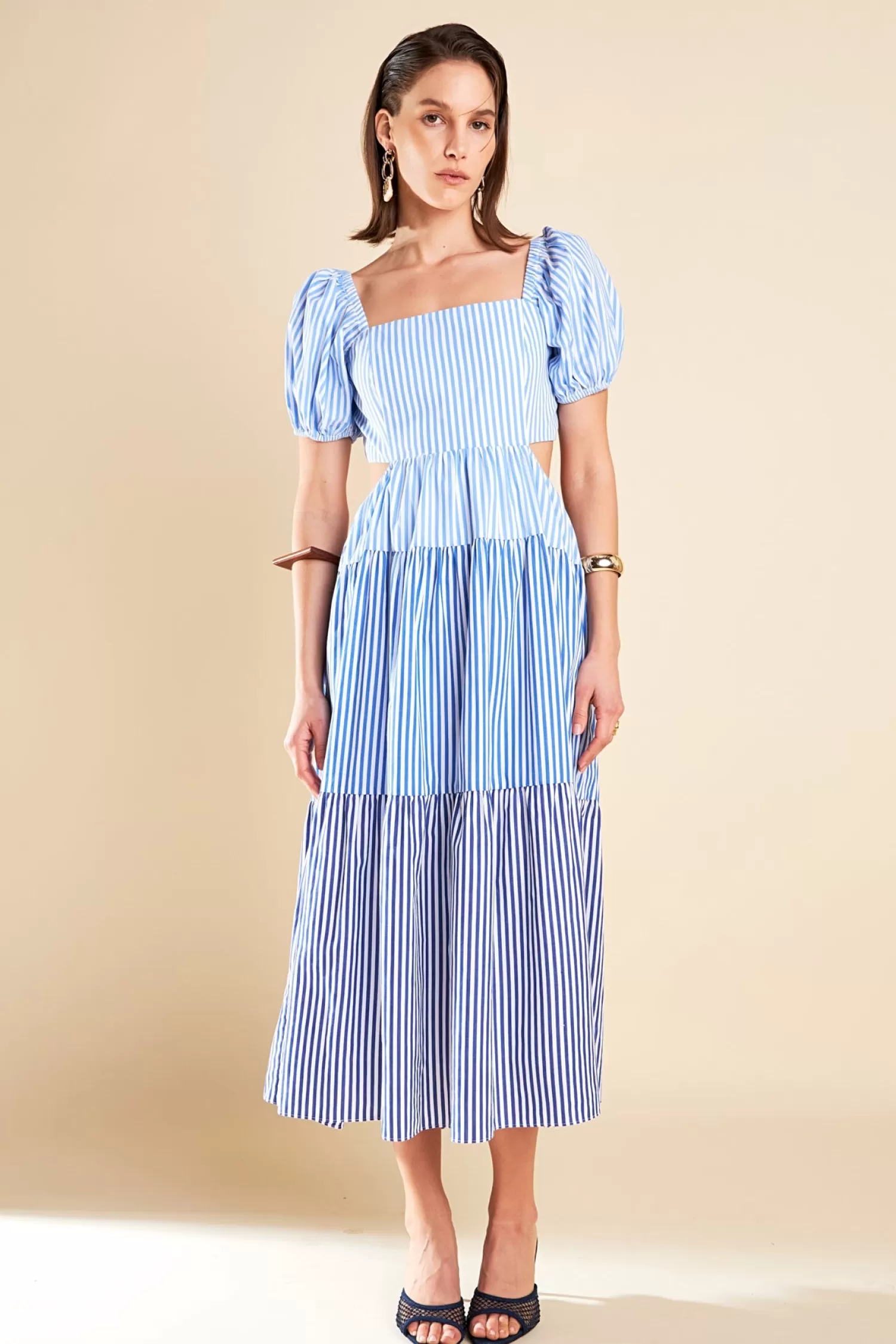 Best Sale Stripe Color Block Midi Dress Resort Ready | Midi Dresses