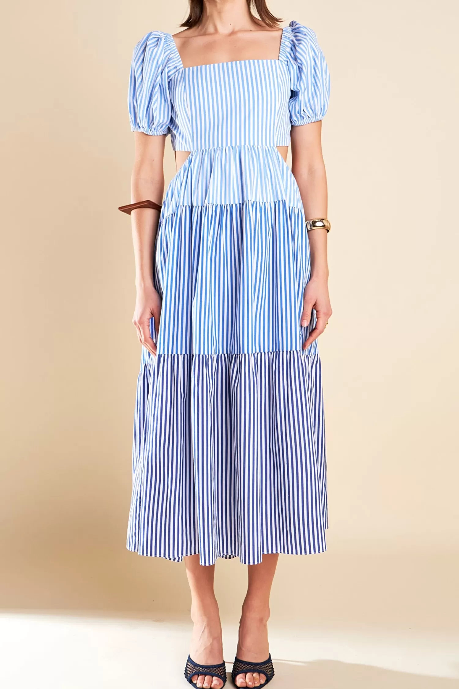 Best Sale Stripe Color Block Midi Dress Resort Ready | Midi Dresses